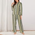 thumbnail image 2 of Balery Colourful stripes Conjunto de Pijama con Estampado para Mujer, Conjunto de Dos Piezas con Manga Larga, Ropa de Dormir Suave con Bolsillos, Pijamas Cómodos-XX-Large, 2 of 7