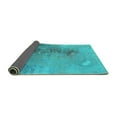 thumbnail image 2 of Ahgly Company Indoor Square Oriental Turquoise Blue Industrial Area Rugs, 5' Square, 2 of 4