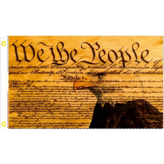 3X5 WE THE PEOPLE DECLARATION OF INDEPENDENCE YELLOW FLAG BANNER