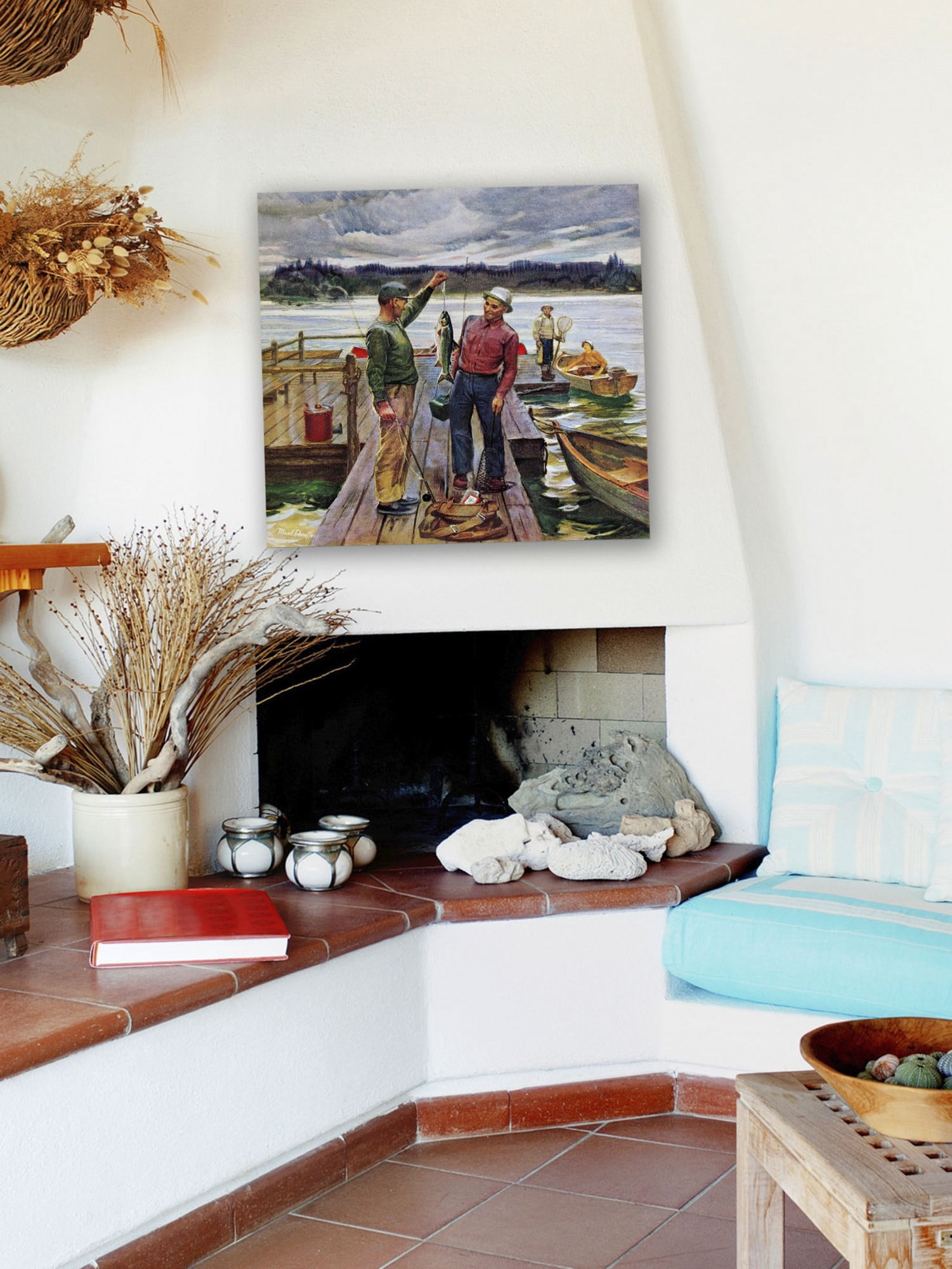 Marmont Hill Showing Off the Big One by Mead Schaeffer Painting Print on Canvas