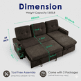 thumbnail image 2 of Convertible Sectional Sofa Bed, 82in Sleeper Sofa Bed with Storage Chaise for Living Room, Pull Out Couch L Shaped Sofa with USB Charging Port, Cup Holder, Removable Backrest, Teddy Fabric, Gray, 2 of 9