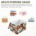 thumbnail image 6 of Yayeee Collapsible Cube Storage Bin with Lid Fabric Closet Decorative Basket with Handles, Black Plaid Floral, 6 of 7