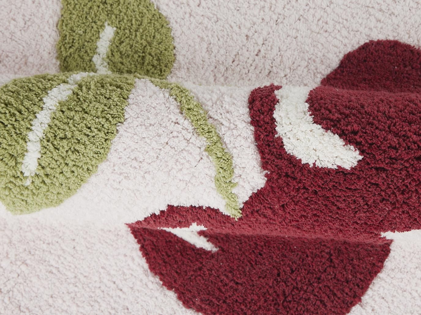 Mainstays Cherries Cotton Bath Rug, Pink & Red, 22" Round