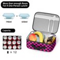 thumbnail image 5 of Pink and Black Checkered Pattern Insulated Lunch Bag Teens,Bento School Lunch Bag for Teens for Work,Picnic or Travel 10.6x7.7x4.3 Inches,12 Can Capacity, 5 of 6