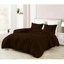 DNG Creations 3 Piece Diamond Ruffle Comforter 100% Egyptian Cotton, 800TC - Solid Chocolate Colour - Super Soft 550 GSM All Season ( California King - Size )