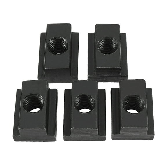 5pcs Steel T-Slot Nut Grade 10.9 Tapped Through M8 Thread 15/64" Slot Depth
