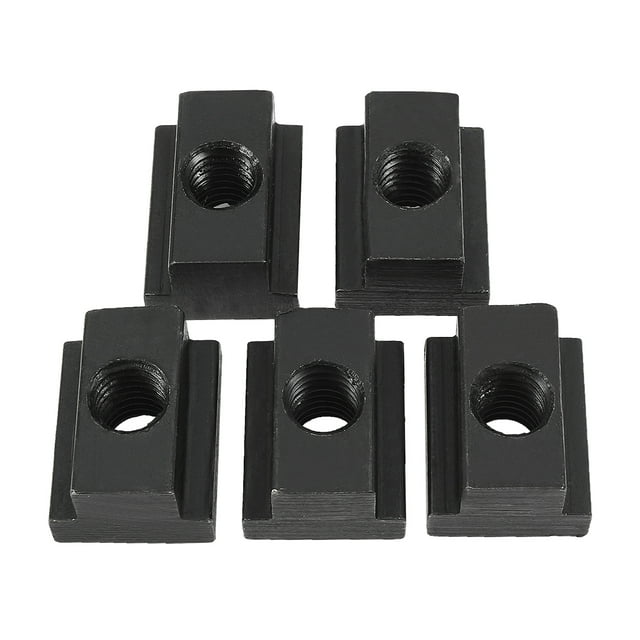 Unique Bargains 5pcs Steel T-Slot Nut Grade 10.9 Tapped Through M8 Thread 15/64' Slot Depth