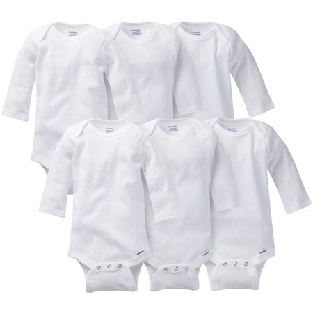 Baby Long Sleeve Onesies Bodysuits, 6pk (Baby Boys or Baby Girls Unisex)