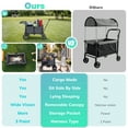 thumbnail image 5 of SACVON Baby Stroller Wagon for 2 Kids with Breathable Canopy,Parent Organizer,Removable Seat,2 Cup Holders,Gray, 5 of 12