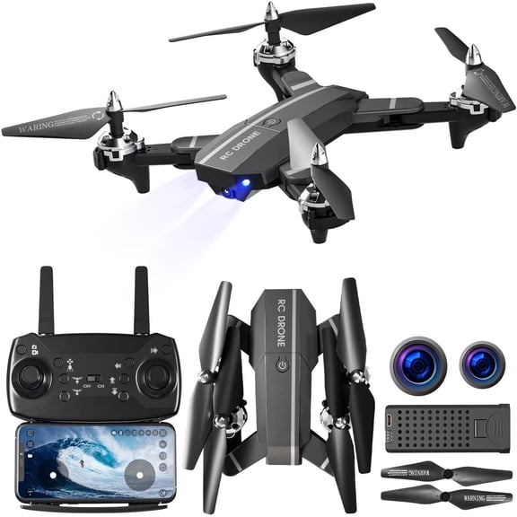 Drone with Dual 1080p Hd Fpv Camera, Fixed Point Hover, Anti-Shake Aerial Shot, Remote Control Toys Gifts for Boys and Girls