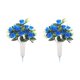 thumbnail image 4 of MTBLYS Ramo de rosas pavo real artificiales|flores falsas en jarrón para decoración de tumbas en cementerios|Arreglo floral funerario conmemorativo para decoraciones navideñas al aire libre, 4 of 6