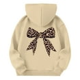 thumbnail image 6 of Ruyang Teen Girls Oversized Pullover Hoodies Leopard Bow Graphic Hooded Sweatshirts Spring Cute Trendy Sweater Pocket, 6 of 8