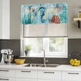 thumbnail image 5 of 2 Pack Valances for Windows, Sea Seahorse Coastal Window Valances for Living Room/Bedroom/Bathroom, Nautical Summer Coral Ocean Vintage Light Filtering Kitchen Curtain Valance 42"W x18" L, 5 of 9