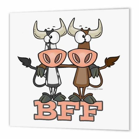 3dRose Bff Cow Best Friends Forever Buddies, Iron On Heat Transfer, 10 by 10-inch, For White