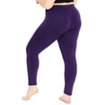 thumbnail image 3 of Stretch Is Comfort Women's Cotton Full Length Leggings Purple 3X, 3 of 7