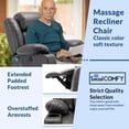 thumbnail image 4 of SOCIALCOMFY Manual Swivel Glider Rocker Recliner Chair with Heated Massage, 360° Swivel Overstuffed Lounge Chair with 2 Cup Holders, Side Pockets & USB Ports for Living Room, Gray, 4 of 7