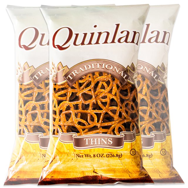 Quinlan Traditional Pretzel Thins Crispy Hearthbaked Style 3, 8oz