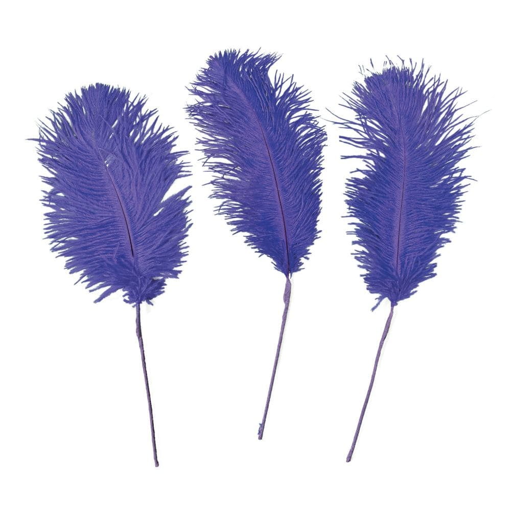 Purple Ostrich Feathers Craft Supplies 12 Pieces