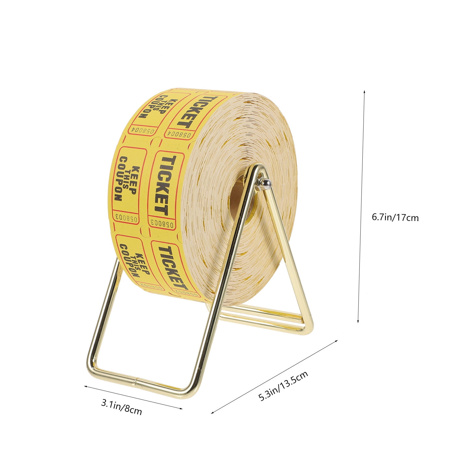 TABLZONE Raffle Ticket Dispenser and Holder Kit with Yellow Roll Tickets for Office Parties, Concerts, Auctions, and Events