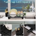 thumbnail image 2 of RUseeN Dish Drying Rack, Dish Dryer Rack, Counter Sink Adjustable Spout Dish Strainers Utensil Holder Cup Holder with Drainboard Dish Drainers for Kitchen Organization Decor, 2 of 7