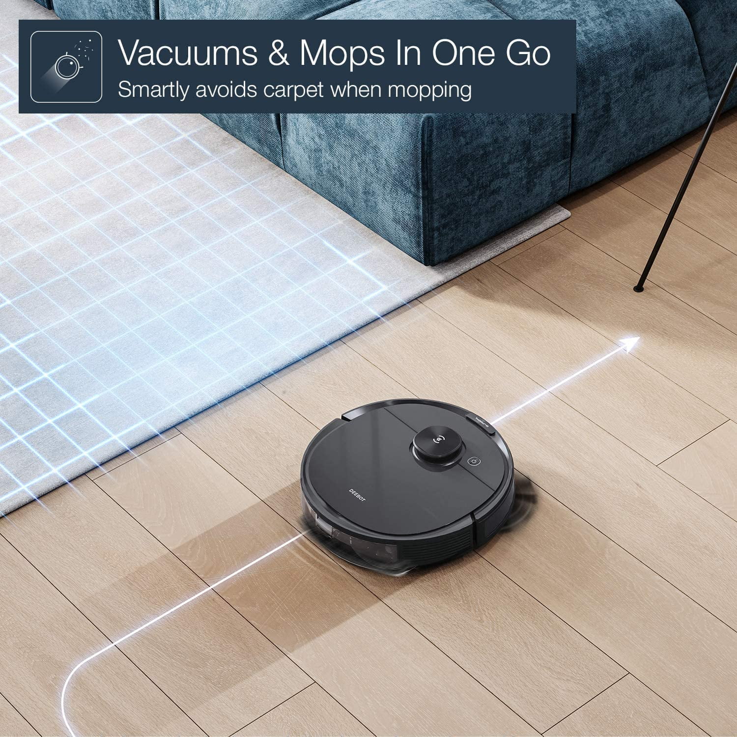Vacuum and DEEBOT All-In-One N8+ Station ECOVACS Cleaner Robot Mop, Auto-Empty