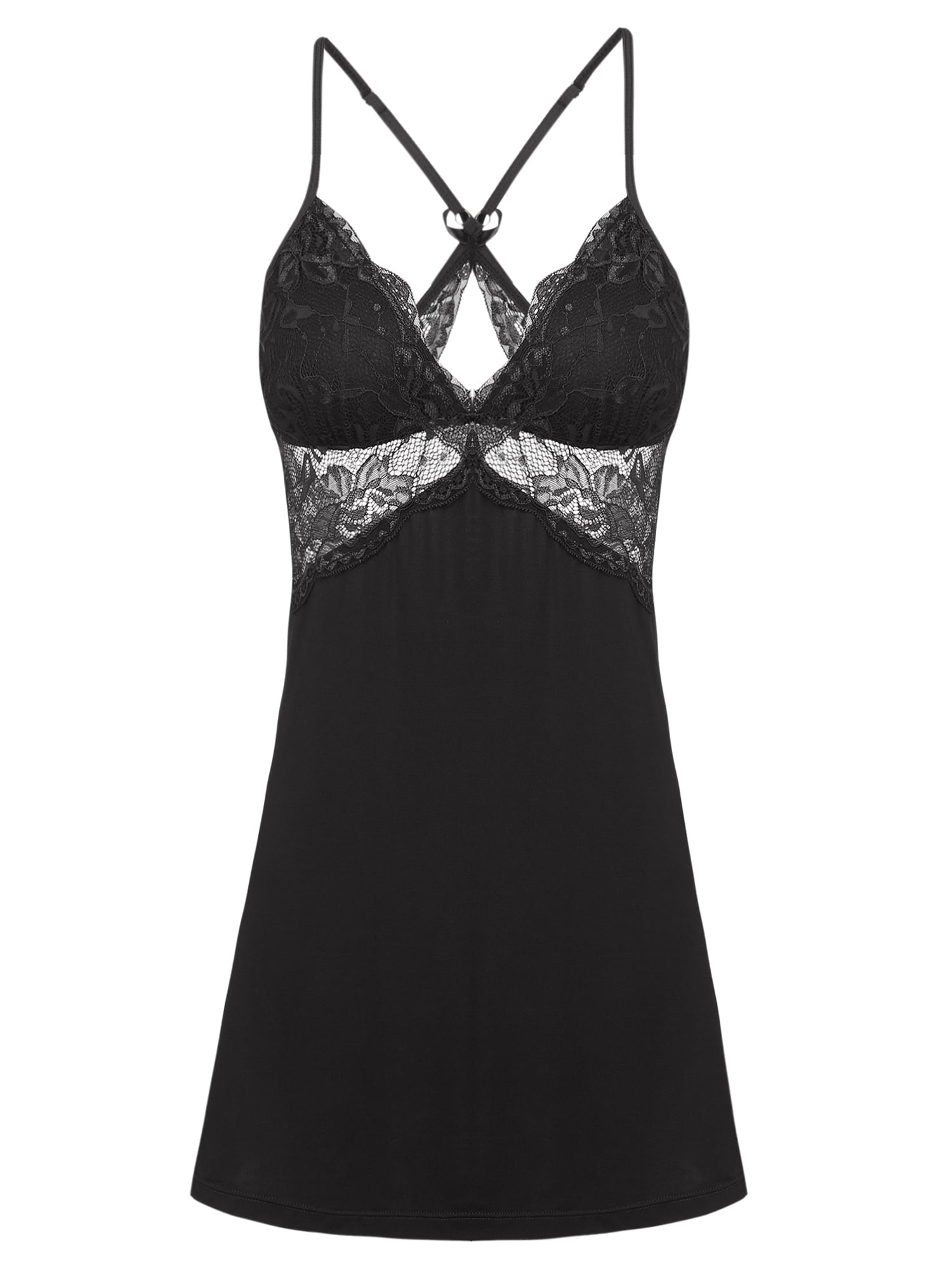 Avidlove Lingerie for Women Lace Chemise Sleepwear Lingerie Nightgown Black XX-Large