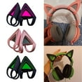 thumbnail image 6 of JZROCKER 1Pair Kitty Cat Ears Pink Green Purple for Kraken V2 Headphones Headsets, 6 of 14