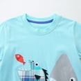 thumbnail image 5 of Toddler Baby Boy Outfits Summer Clothes Set Cartoon Embroidered Short Sleeve T-Shirt & Shorts, Fashion Casual Summer Clothes 5-6 Years, 5 of 7