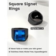 thumbnail image 6 of KeyStyle Created Sapphire Rings for Men Stainless Steel Statement Ring with Blue Topaz Birthstone Signet Ring Birthday Gemstone Jewelry Father Day Anniversary Gift for Husband, 15mm Created Sapphire, 6 of 9