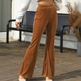 thumbnail image 4 of BAETEUY Women Corduroy Pants High Waist Flared Leg Casual Pants, 4 of 8