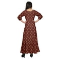 thumbnail image 3 of Moomaya Robe Longue Évasée Imprimée pour Femmes Manches 3/4 Col Rond Tenue Décontractée, 3 of 3