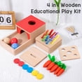 thumbnail image 3 of Kit De Caja De Permanencia De Objetos, Clasificación De Formas, Desarrollo Motor Fino, Madera De Haya, Educativo, 4 En 1, Juego De Madera Para Interiores, 3 of 7