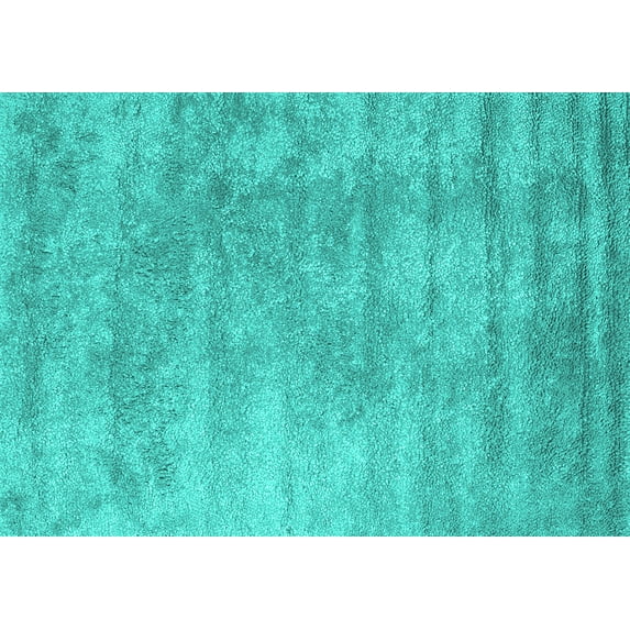 Ahgly Company Machine Washable Indoor Rectangle Abstract Turquoise Blue Contemporary Area Rugs, 7' x 10'