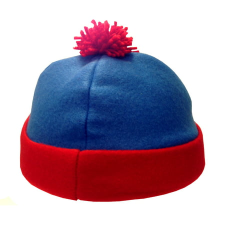 Stan Marsh Costume Hat South Park Blue Red Fleece Ski Cap TV Show Gift Cosplay