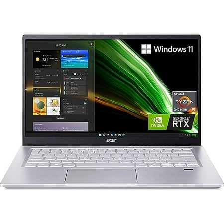Acer Swift X Laptop, 14" FHD, AMD Ryzen 5 5600U Processor(Beats Intel i7-1255U), NVIDIA RTX 3050, 8GB RAM, 512GB SSD, Fingerprint Reader, Wi-Fi 6, Backlit KB, College and Business Laptop, Win 11 Home