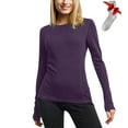 thumbnail image 2 of zbxnLI Womens Long Sleeve T Shirts Plain Basic Bottom Tee Shirts Crew Neck Tunic Tops with Socks 2PCS, 2 of 7