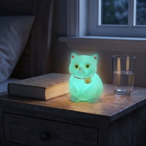 Kiddiway Glow in Dark Cat Squishy - Slow Rising Crunchy Stress Ball, Sensory Fidget Toy for Adult Office Desk Calming, Anxiety Relief and Decompression