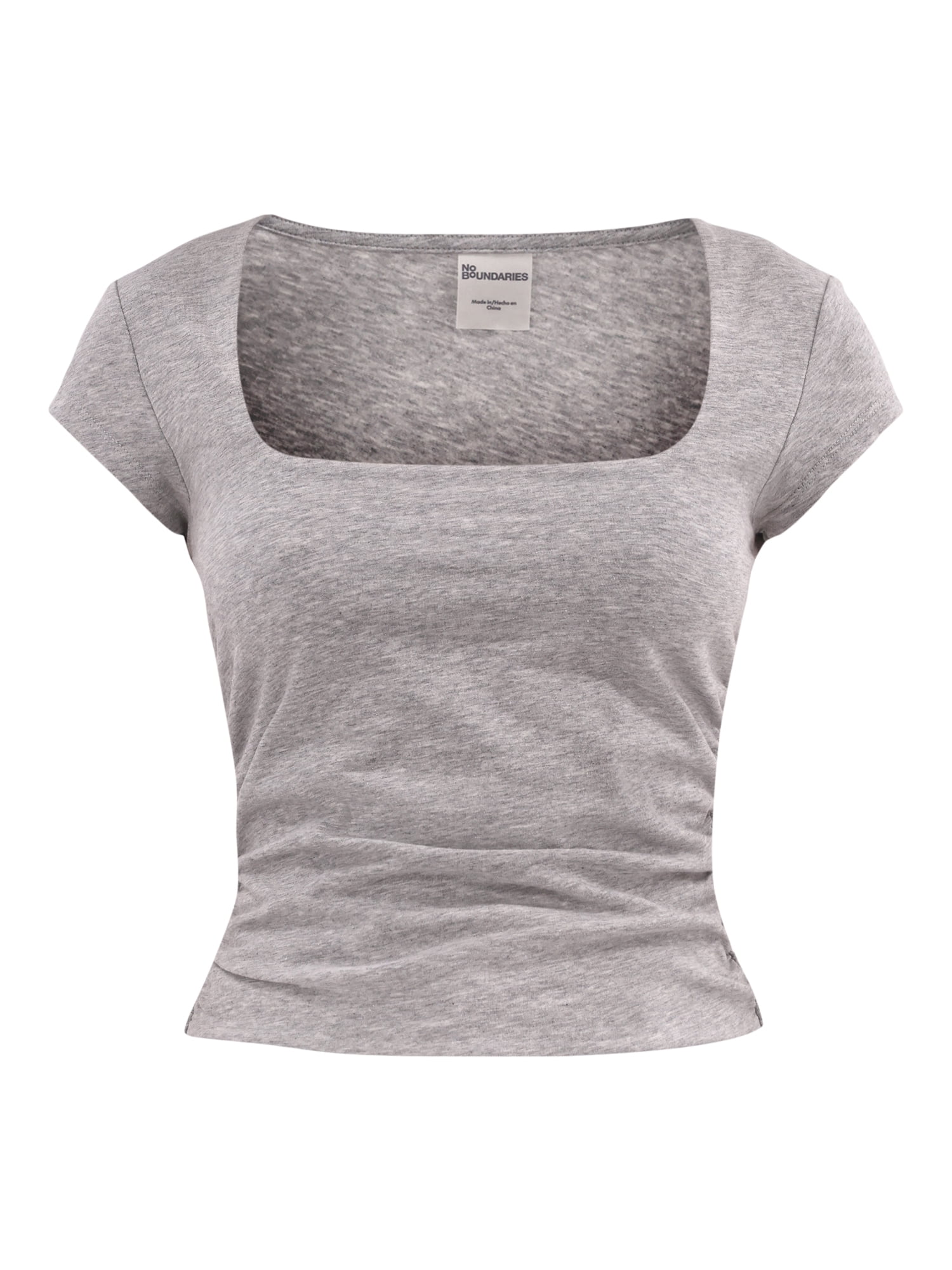 No Boundaries Portrait Neck Top with Cap Sleeves, Women's