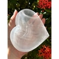 thumbnail image 4 of 5" Heart Selenite Bowl, Gemstone Carved Selenite Crystal, Meditation Bowl, Reiki Bowl, Jewelry Holder, Crown Chakra, Cleansing, Charging, Healing, 4 of 9