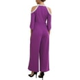 thumbnail image 3 of INSPIRE CHIC WOMLAYOUT Women's Halter Jumpsuits Sequin Cold Shoulder Split Sleeve Party Cocktail Wide Leg Jumpsuits S Purple, 3 of 4