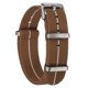 thumbnail image 1 of Correa de reloj de nylon elástico Uxcell de 20 mm, correa de reloj francesa impermeable con hebilla plateada para hombres y mujeres, marrón/blanco, 1 of 7