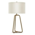 thumbnail image 3 of Pemberly Row 25.5" Mid Century Metal Table Lamp with Drum Shade in Brass, 3 of 10