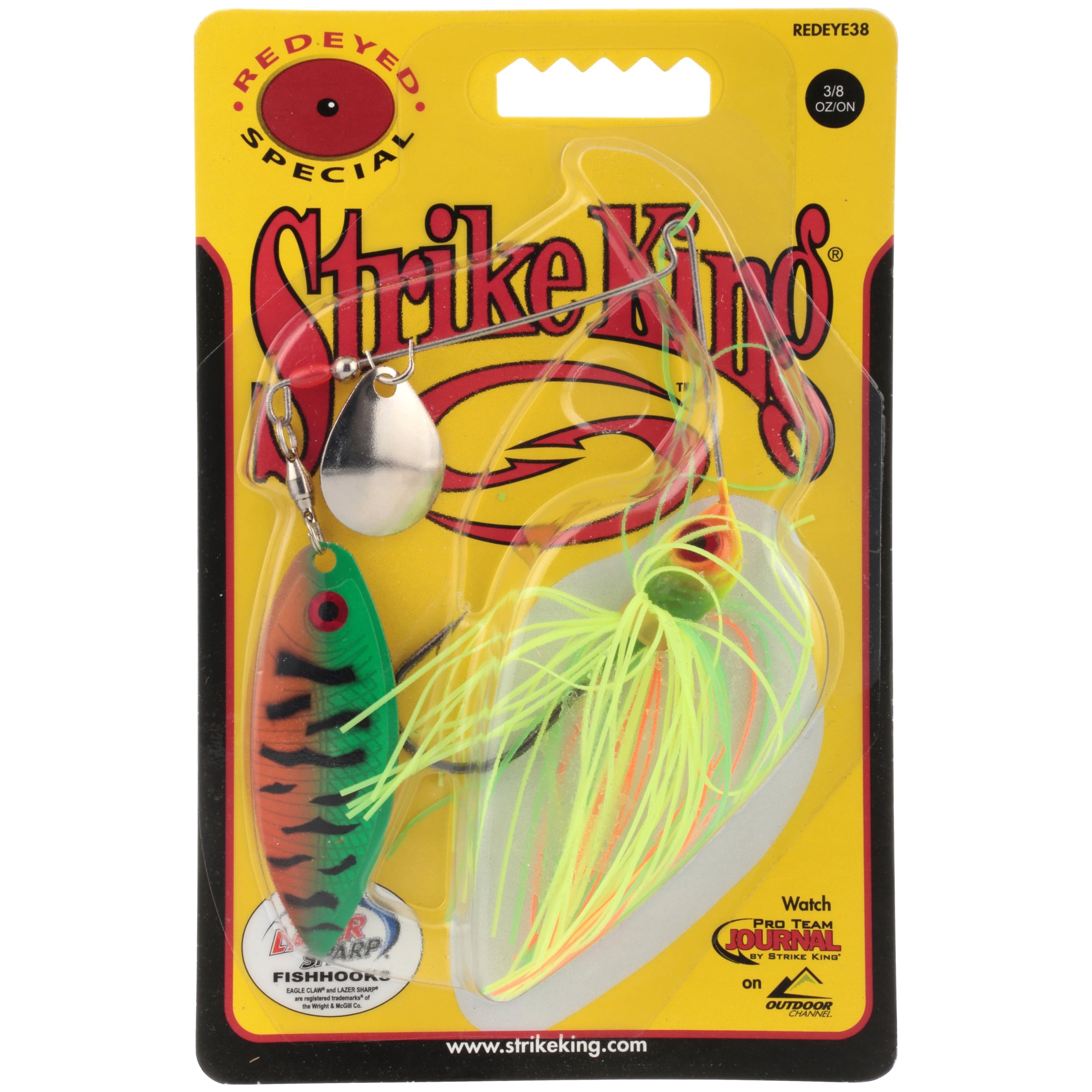 Strike King Red Eye 3/8 oz Spinnerbait Lure Fire Tiger