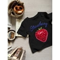 thumbnail image 1 of Girls' Strawberry Print T-Shirt - Casual Cream-Colored, Round Neck, Short Sleeve, Polyester Blend, Perfect for Spring & Summer, 1 of 6
