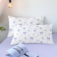thumbnail image 2 of 2 Pieces Cute Bowknot Comforter Set for Boys Girls Dreamy Princess Style Princess Style Purple Floral Twin Bedding Set Ultra Soft Reversible Garden Flower Comforter with Pillowcases, 2 of 6