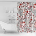 thumbnail image 4 of Small Stall Shower Curtain 36x72 Inch Narrow Half Size Orange Red Spring Floral Bath Curtains Bathroom Decor Vintage Botanical Colorful Elegant Waterproof Fabric Shower Curtain Set with Hooks 36 Inch, 4 of 6