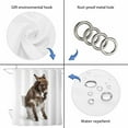 thumbnail image 6 of Donkey Sitting on The Toilet Thinking Bathroom Shower Curtains with Hooks, Abstract Funny Animal Waterproof Fabric Washable Shower Curtain for Home Hotel Bathtub Decor 60x72 Inch, 6 of 9