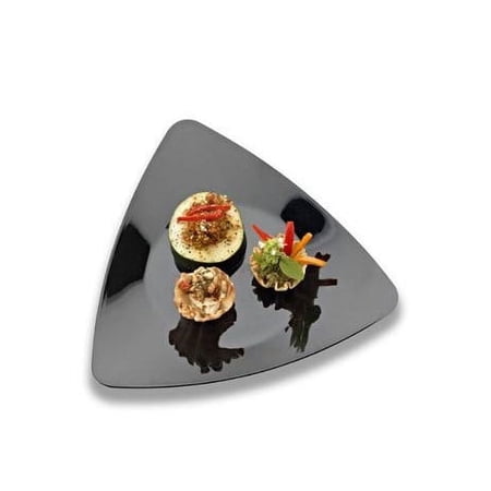Emi Yoshi Black Triangle Plastic 10 Inch Dinner Plates 10 Set