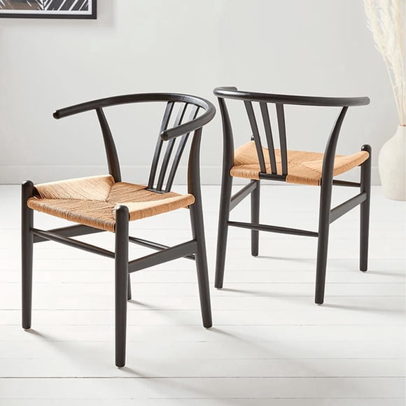 Heavenly Collection| Wishbone Wood Dining Chair Set of 2 for Kitchen or Dining Room