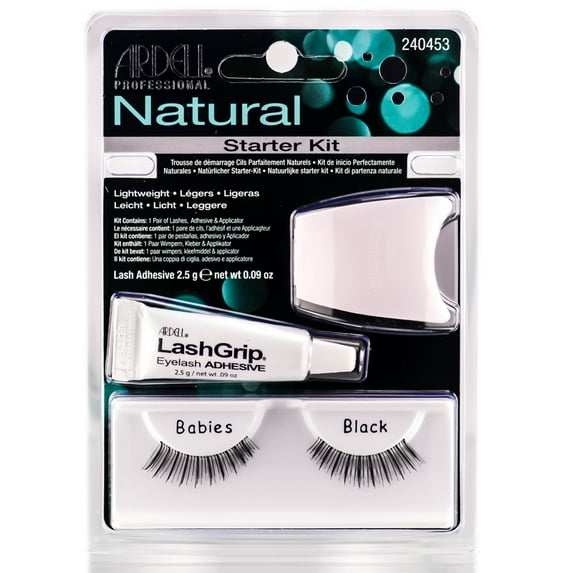 Ardell Natural Lashes Starter Kit - Babies Black - 61166 - Pack of 2 with Sleek Comb